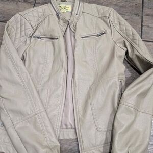 Maralyn & Me Taupe Leather Jacket